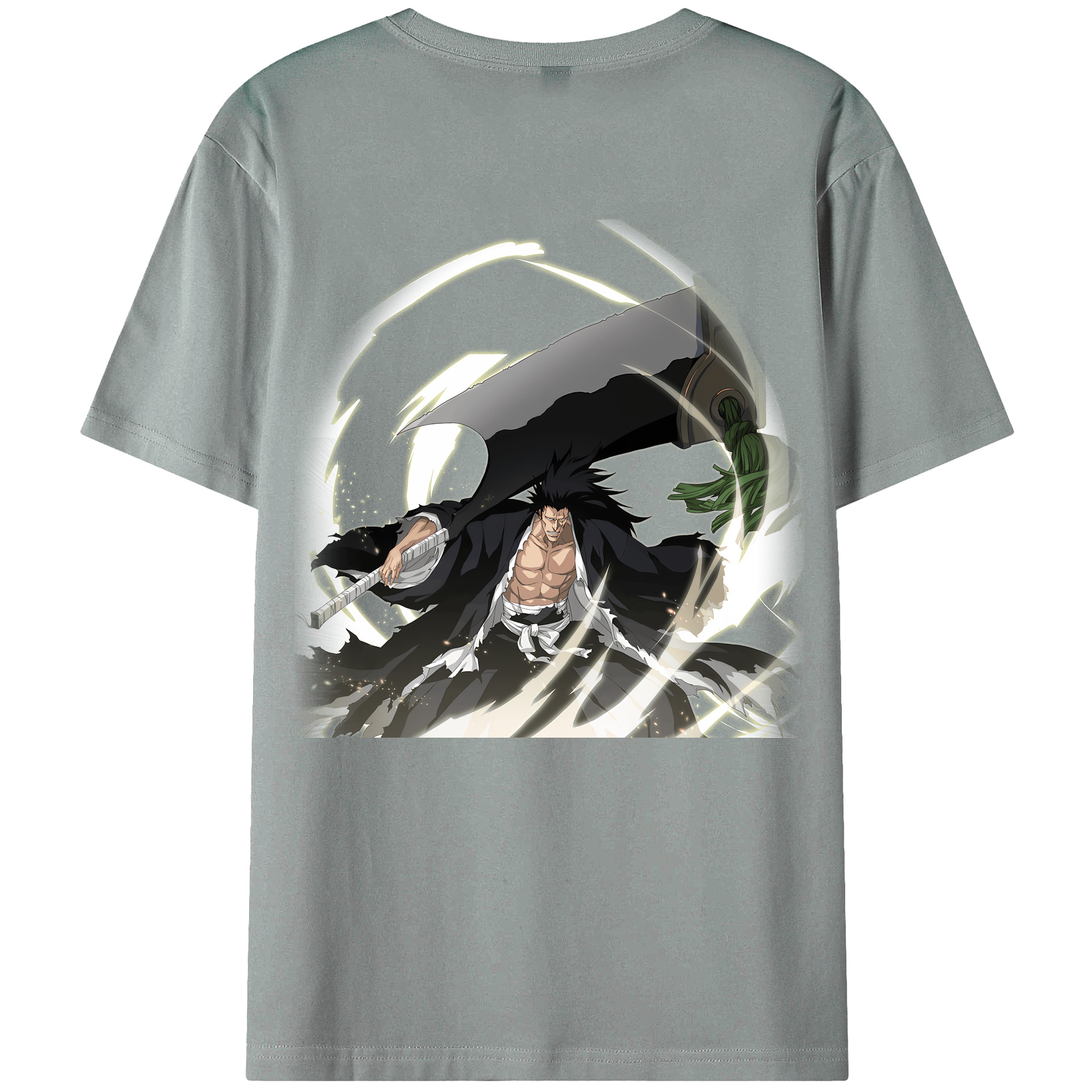 （画像用） ブリーチ ざらき けんぱち BLEACH Zaraki Kenpachi 綿100％ メンズ半袖Tシャツ（バックプリント） 通気性